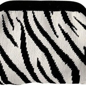 Women's Crocheted Crossbody Clutch Bag Zebra Stripe Cloud Shape